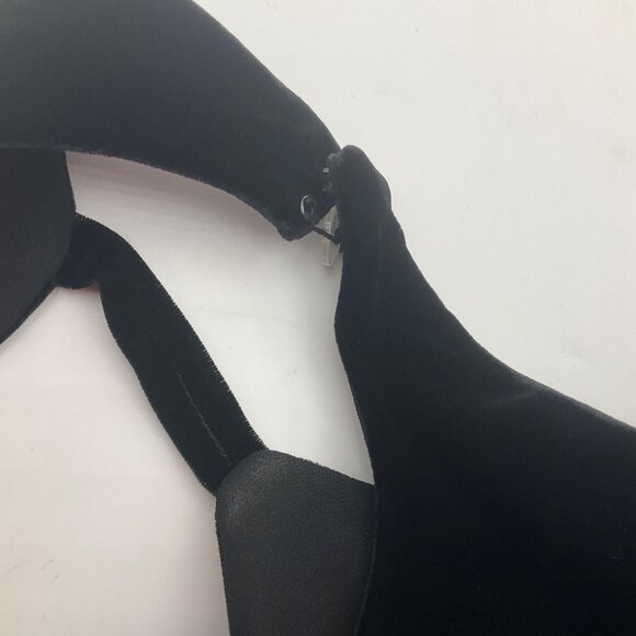 VTG Andrea Polizzi Rex Lester Small Black Halter Formal Gown Dress Velvet Goth - Picture 15 of 16